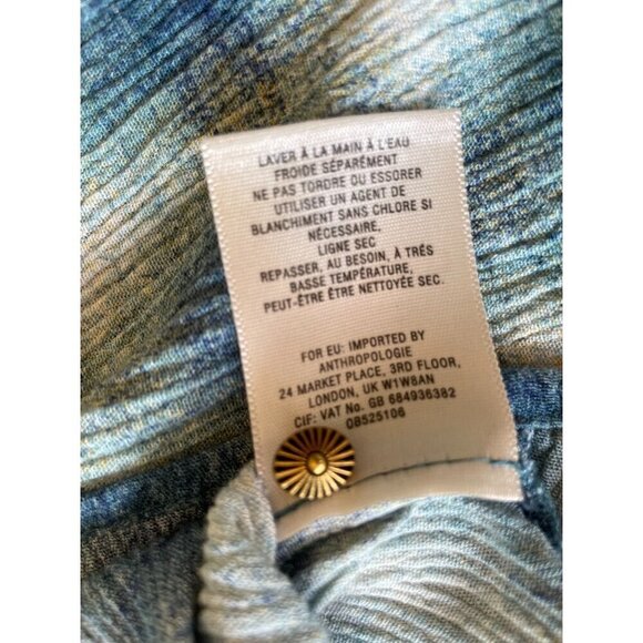 Anthropologie Maeve Women's Small Plaid Tunic Top 100% Rayon Button Front - Picture 6 of 8